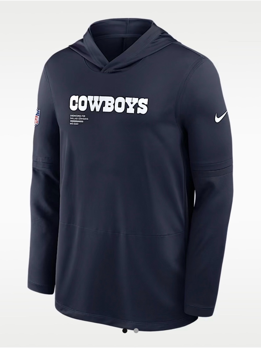 Nike NFL Dallas Cowboys Sideline Dri-FIT Lightweight Hoodie Shirt Men Size S